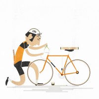 Eddy Merckx Bike Setup A3 Art Print