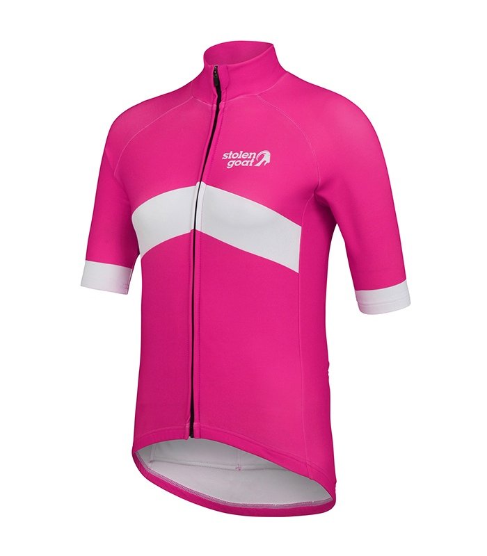 orkaan everyday waterproof cycling jersey ss ladies pink front