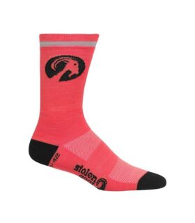 stolen goat fluoro pink merino socks