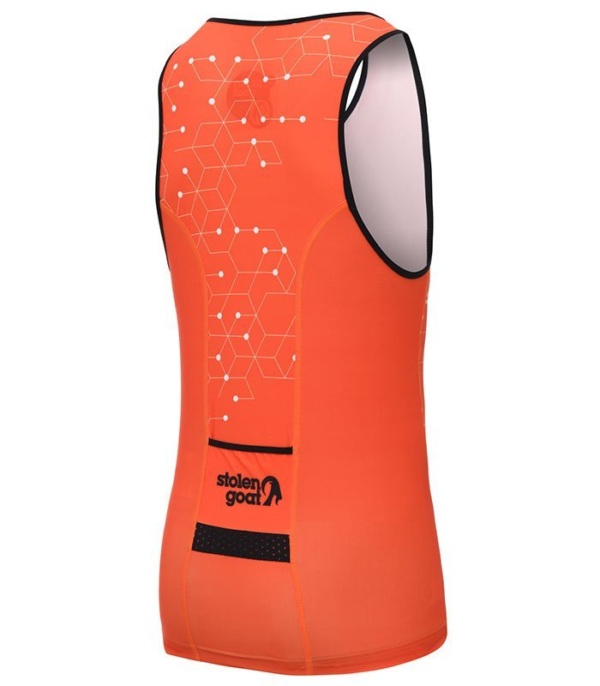 Men's Intergalactic Orange Tri Top
