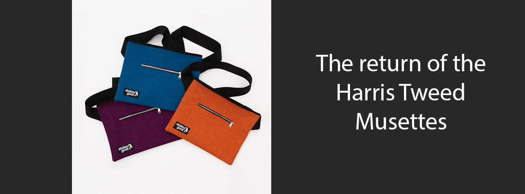 limited edition harris tweed musettes by stolen goat available in 3 colours 2021