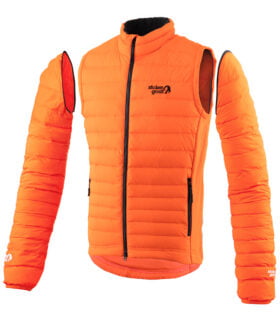 mens orange down jacket - jackets