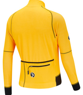 Rear view of Men's Mango Epic Alpine Jacket. Bright