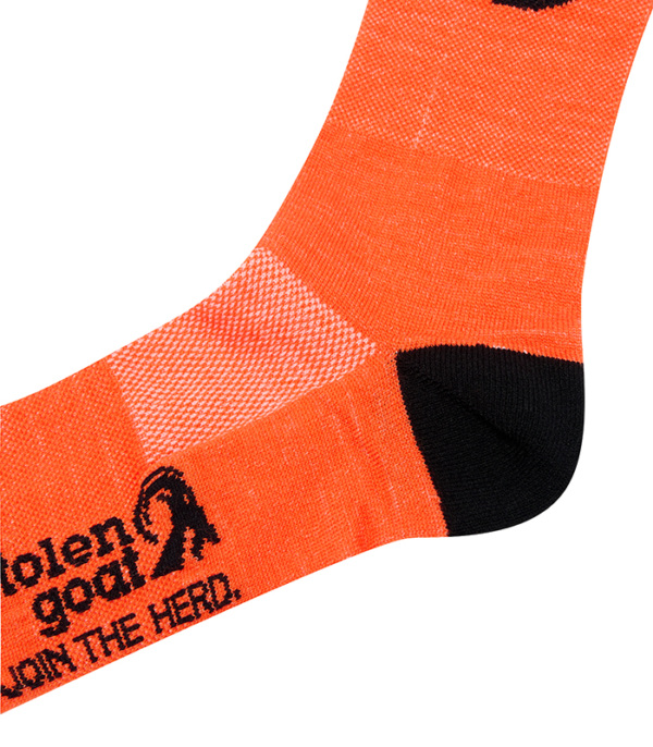 Orange Merino Cycling Socks
