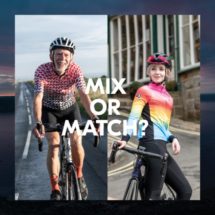 split image of man in durutti jersey and woman in cortez jersey with text 'mix or match?' over the top
