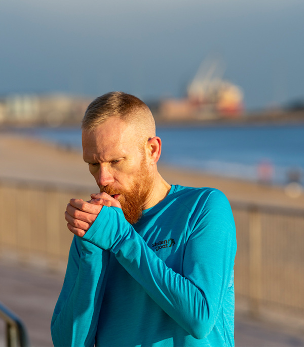 Men's Blue Long Sleeved Running Top