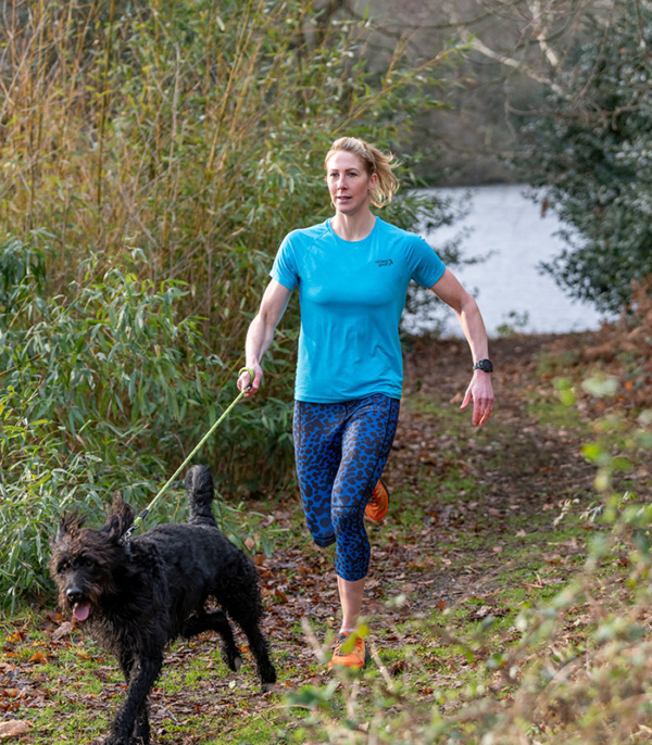Women's Blue Short Sleeved Running Top