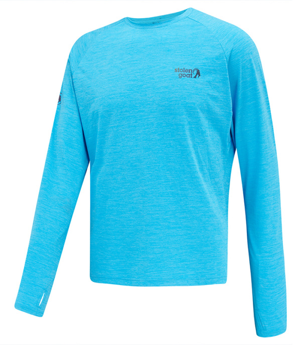 Men's Blue Long Sleeved Running Top