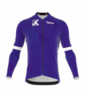 Men's purple and white Kasanje Cycling ibex long sleeved jersey