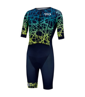 Men's navy and graphic pattern Vortex triathlon race suit