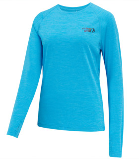 Women's blue long sleeved running top - front