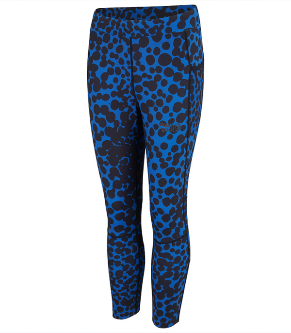 Women's Fangs Blue 3/4 Length Running Tights
