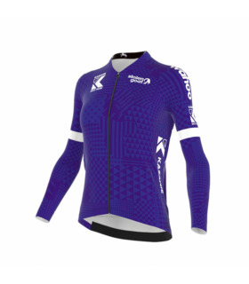 Women's purple and white Kasanje Cycling ibex long sleeved jersey