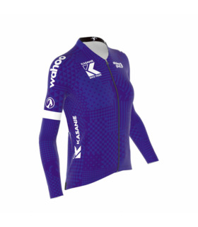 Women's purple and white Kasanje Cycling ibex long sleeved jersey