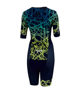 Women's navy and graphic pattern Vortex triathlon race suit