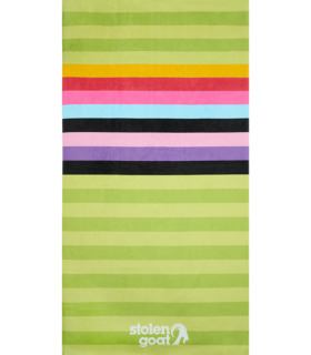 Lithium green and multi stripe towel