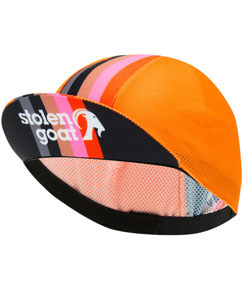 Orange and stripe quadrant cycling cap