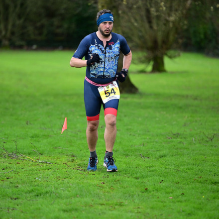 Mark Neck out on the run course at Tri Cheddar 