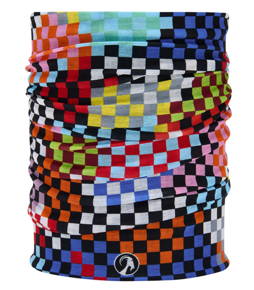 skaville multicoloured checkerboard neckwarmer