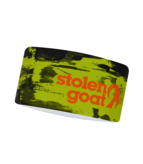Temple black and yellow thermal cycling headband with orange stolen goat logo