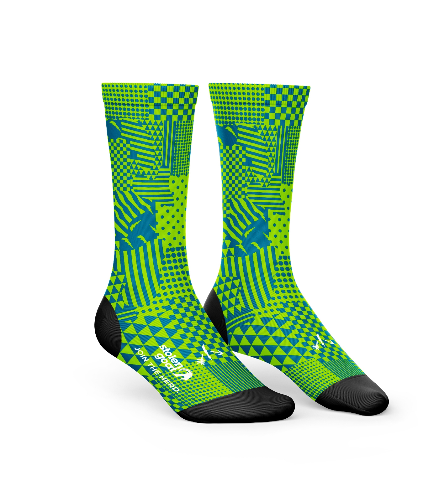 Kaleidoscope Green Printed Socks