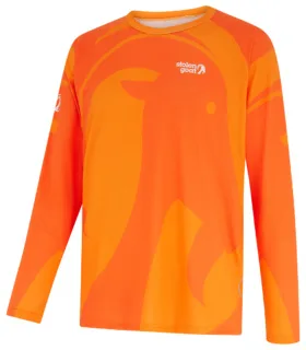 Men's Ronny Orange LS Run Top - front view