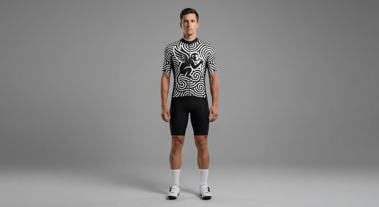SG custom cycling jersey spaghetti monkey