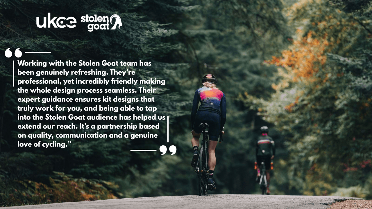 Testimonial from UKCE about working with Stolen Goat on custom kit