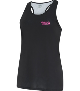 Women's Black Run Singlet - front view
