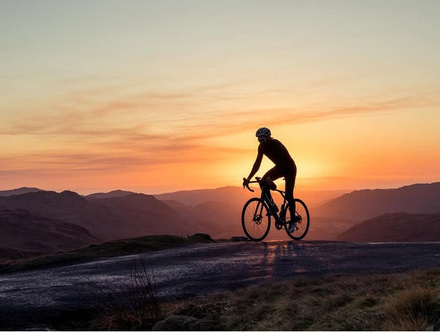 Kev Merrey cycling sunset